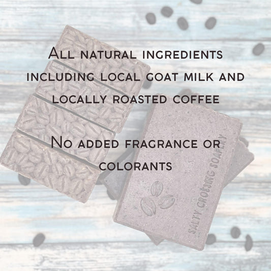 Coffee Scrub Soap | Handmade Goat Milk Artisan Bar | All Natural Ingredients | Gift for Javaphile | Ecofriendly Recycled Zero Waste Package