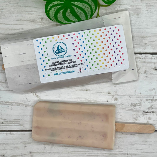 Blackberry Popsicle Soap | Goat Milk & Tallow Recipe | Blackberry Vanilla Scent | Novelty Soap Bar Made in Tennessee