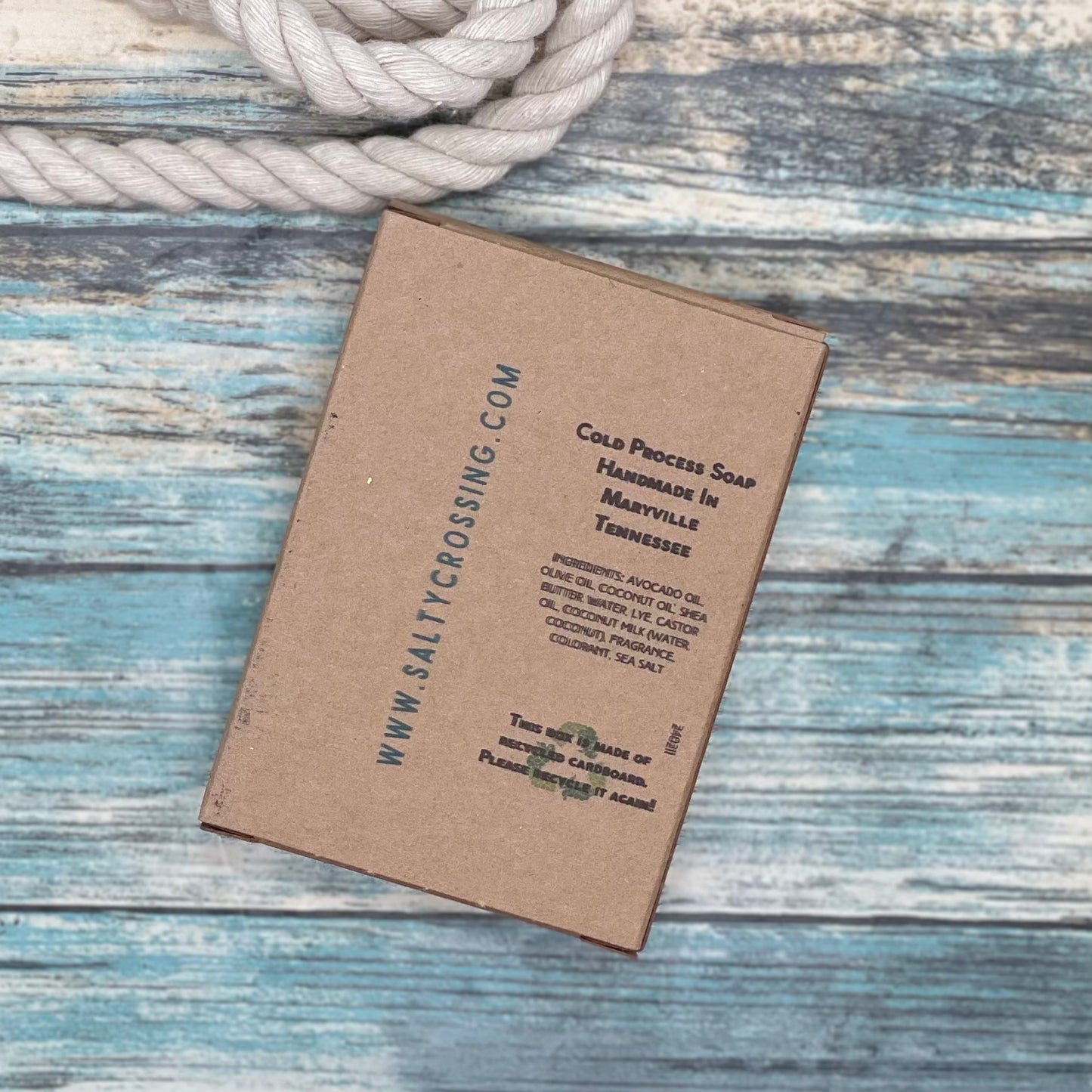Back of Smokin jack soap for men box with ingredient list and cold process soap handmade in Maryville tennessee