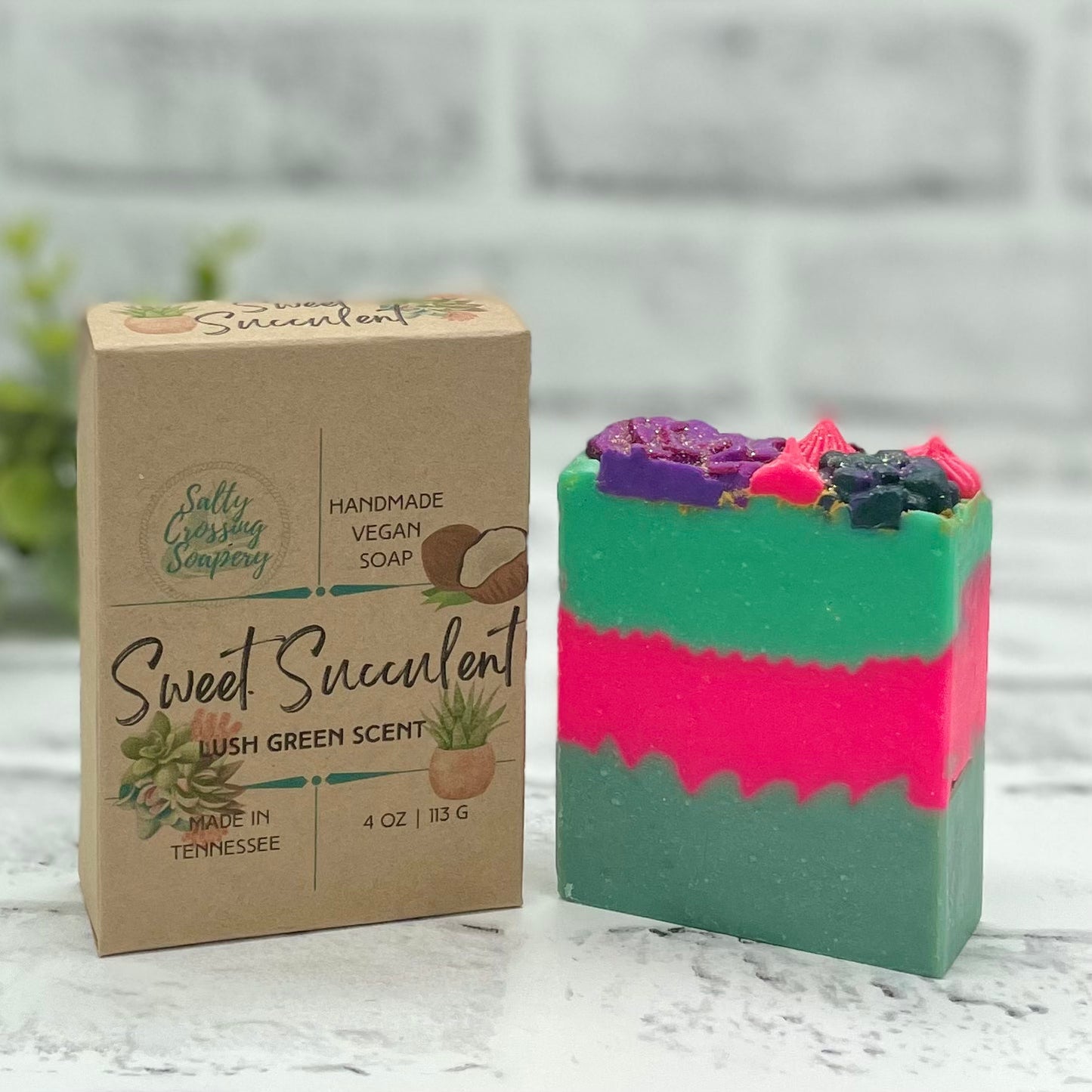 Sweet Succulent coconut milk soap with box