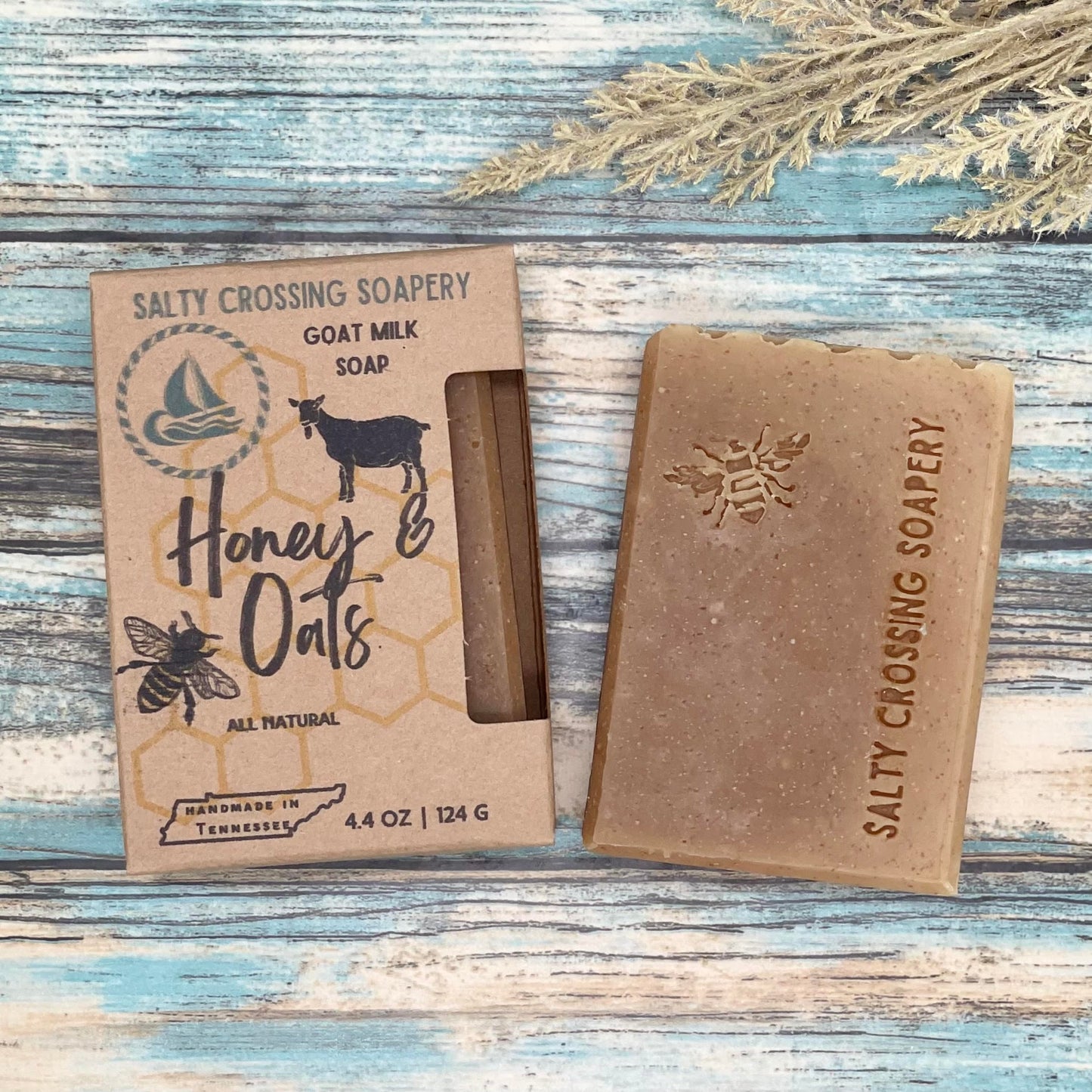 Honey & Oats | Goat Milk Artisan Soap | All Natural Bath Bar | Unscented | Handmade in Tennessee