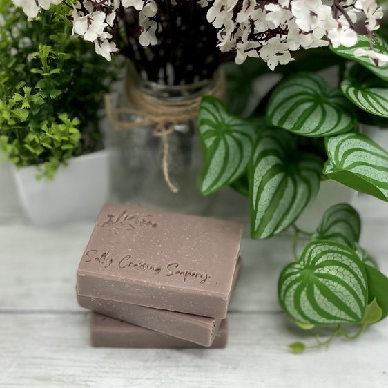 lavender oats soap bars with plants