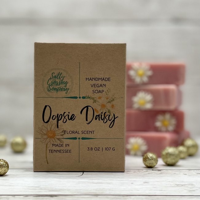 oopsie daisy coconut milk artisan soap in box handmade in tennessee