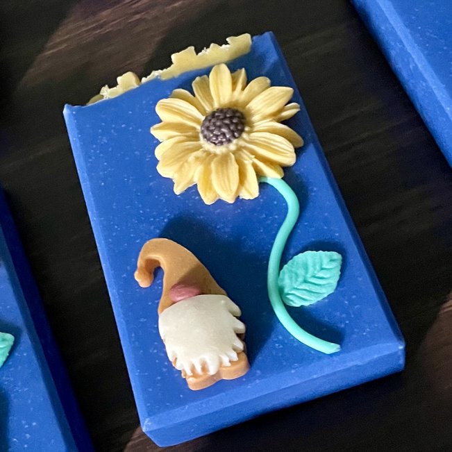 Sunflower Gnome | Fancy Artisan Soap | Coconut Milk Bath Bar | Handmade in Tennessee