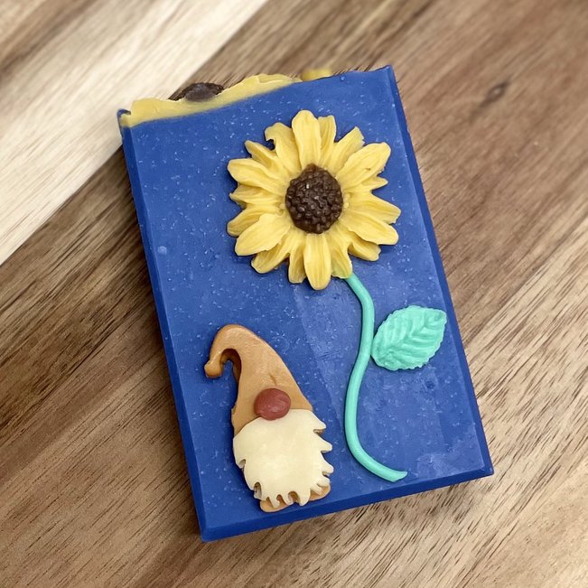 Sunflower Gnome | Fancy Artisan Soap | Coconut Milk Bath Bar | Handmade in Tennessee