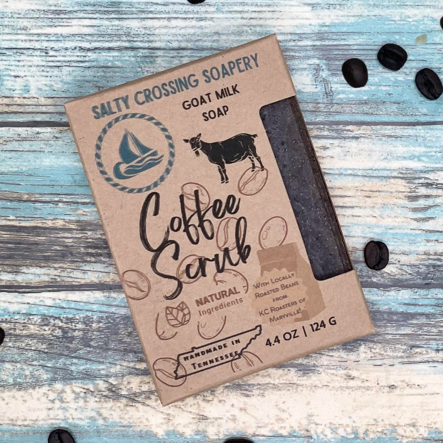 Coffee Scrub Soap | Handmade Goat Milk Artisan Bar | All Natural Ingredients | Gift for Javaphile | Ecofriendly Recycled Zero Waste Package