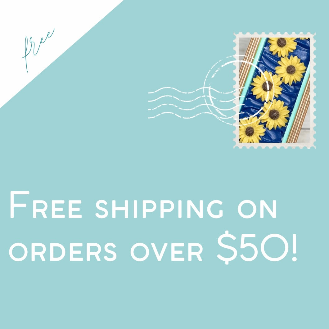 free shipping on orders over $50. graphic.