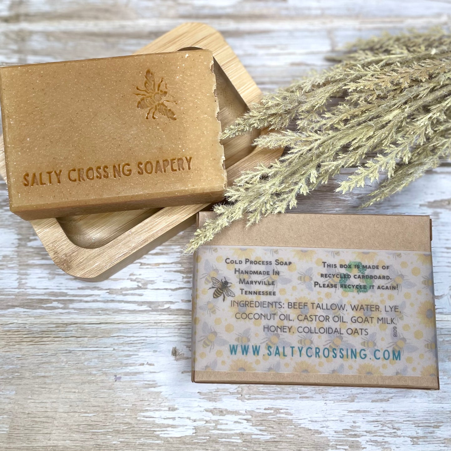 Honey & Oats Soap Bar with Tallow and Goat Milk