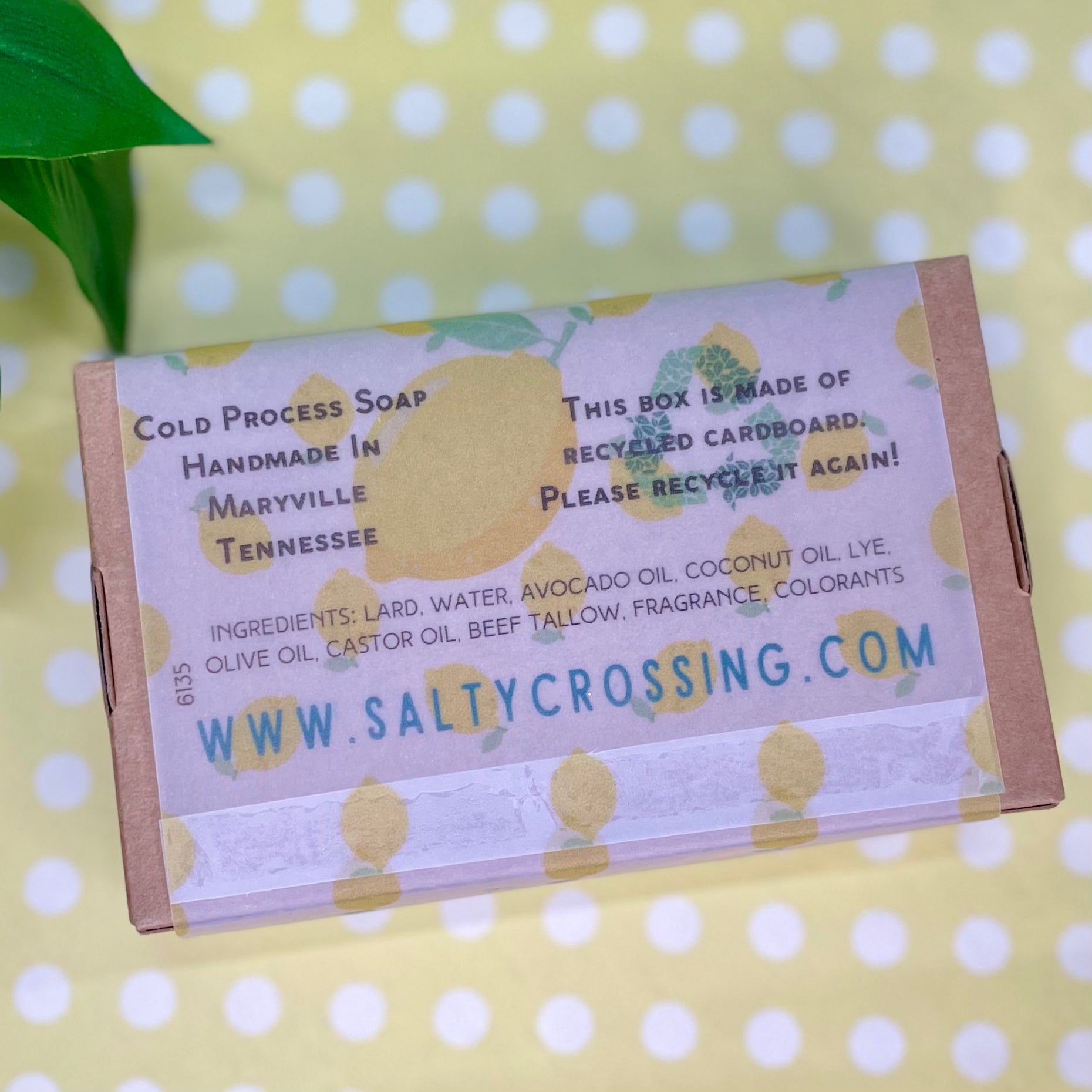 Lush Lemon soap box back listing ingredients