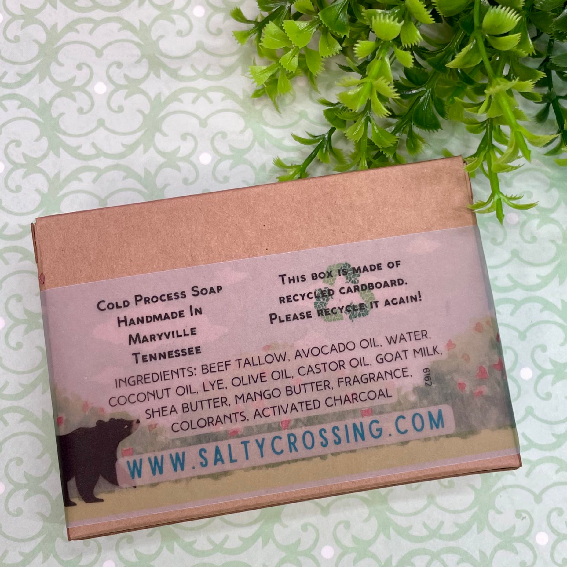 Soap box with ingredients list