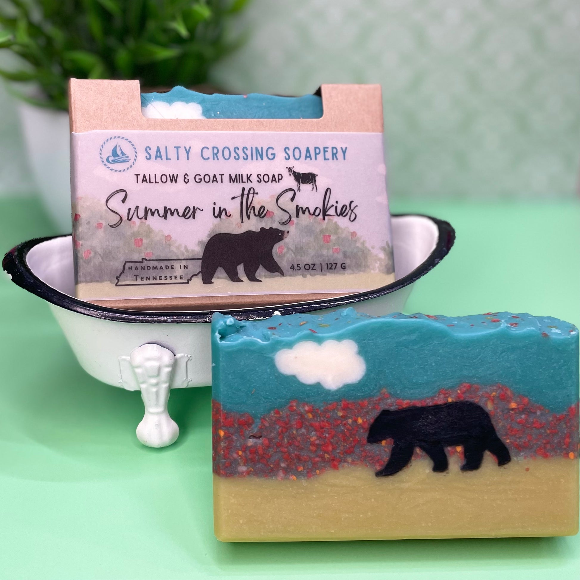 Bear soap with packaging 