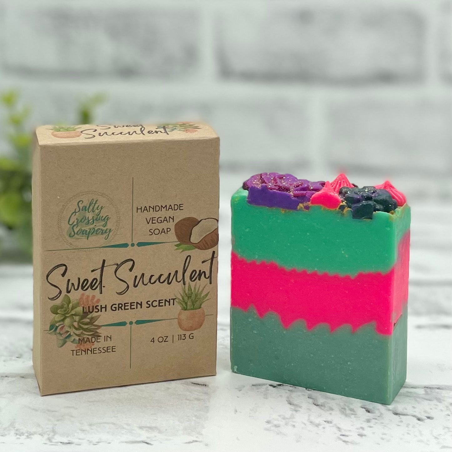 Sweet Succulent coconut milk soap with box