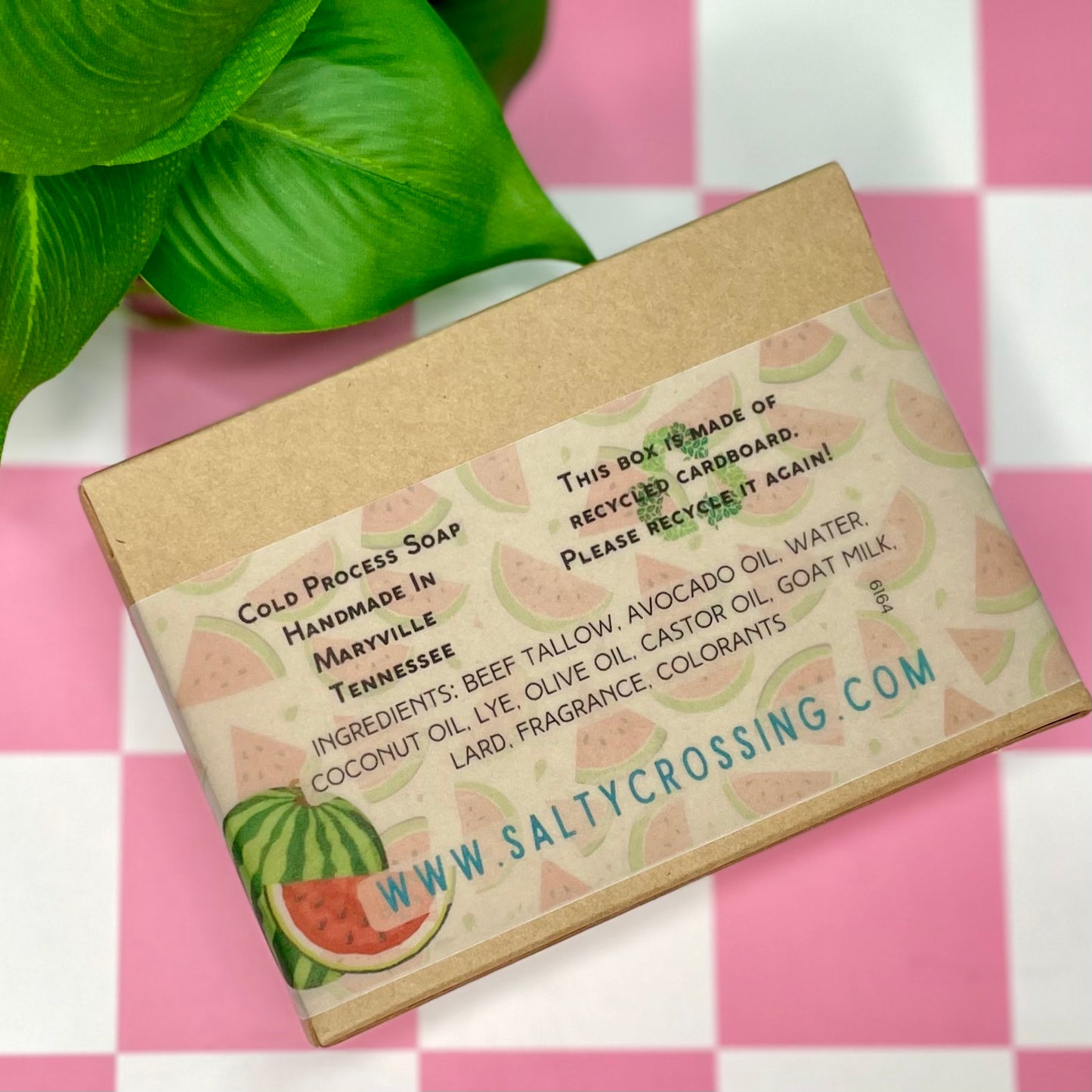 Watermelon Waves Soap Bar with Tallow & Goat Milk