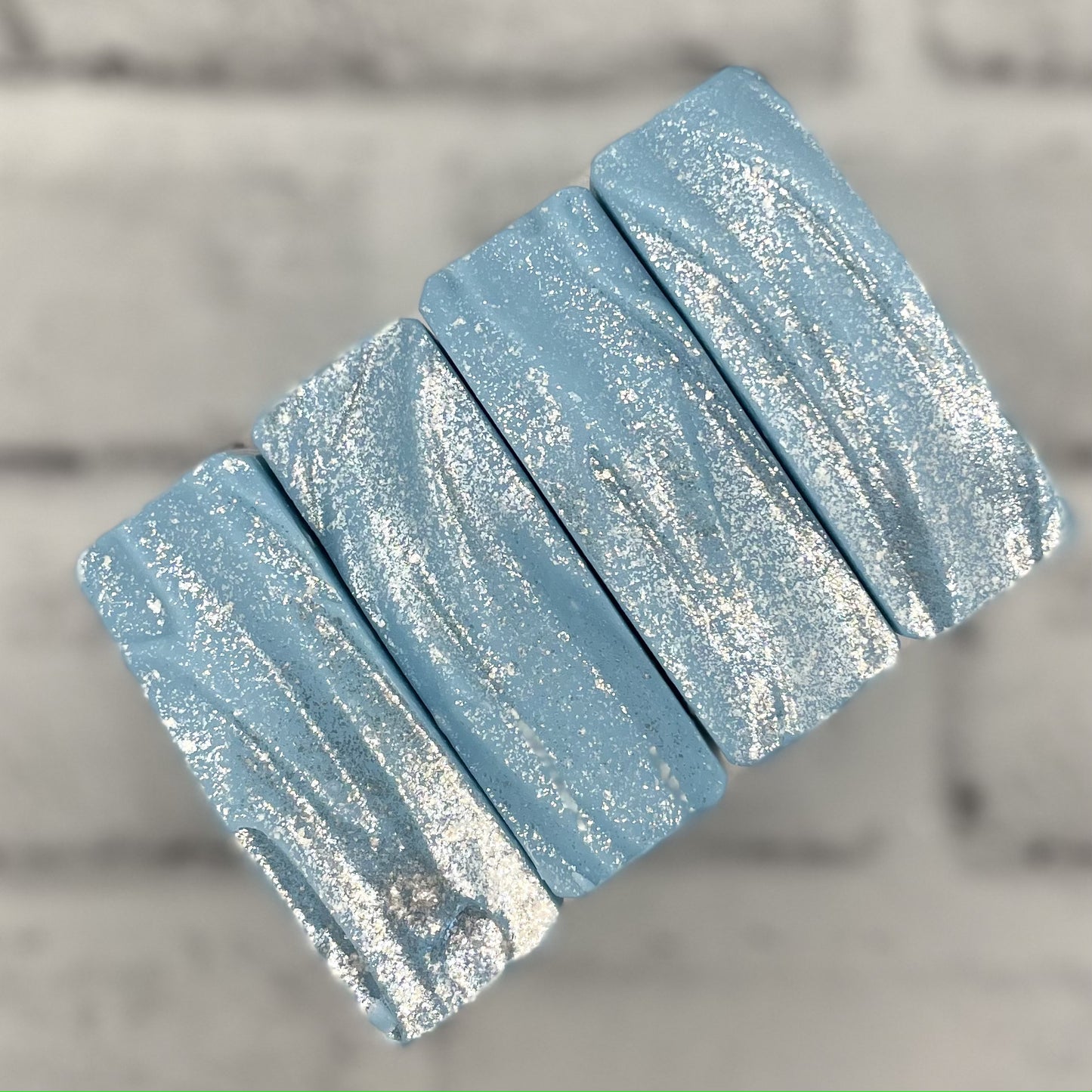 sparkly blue soap tops