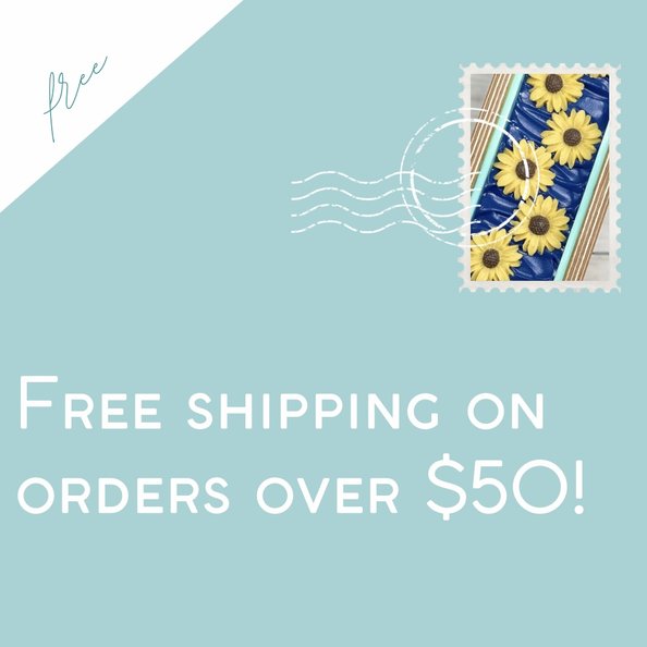 free shipping on orders over $50. graphic.