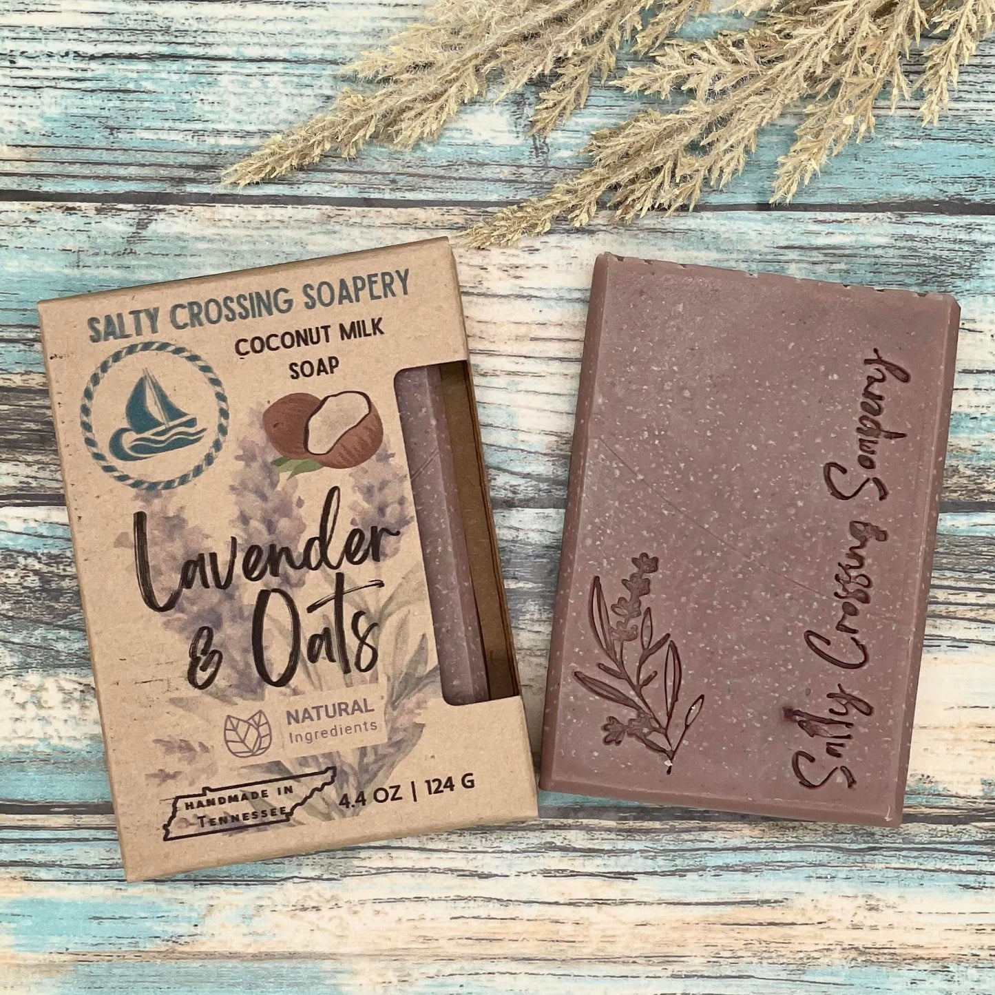 Lavender & Oats Soap | All Natural Bath Bar with Coconut Milk and Colloidal Oats | Vegan Friendly | Palm Oil Free | Ecofriendly Packaging