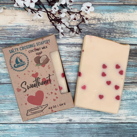 Sweetheart Soap | Handmade Fancy Artisan Bar with Coconut Milk & Shea Butter | Pink Grapefruit Scent | Valentine's or Galentine's Gift