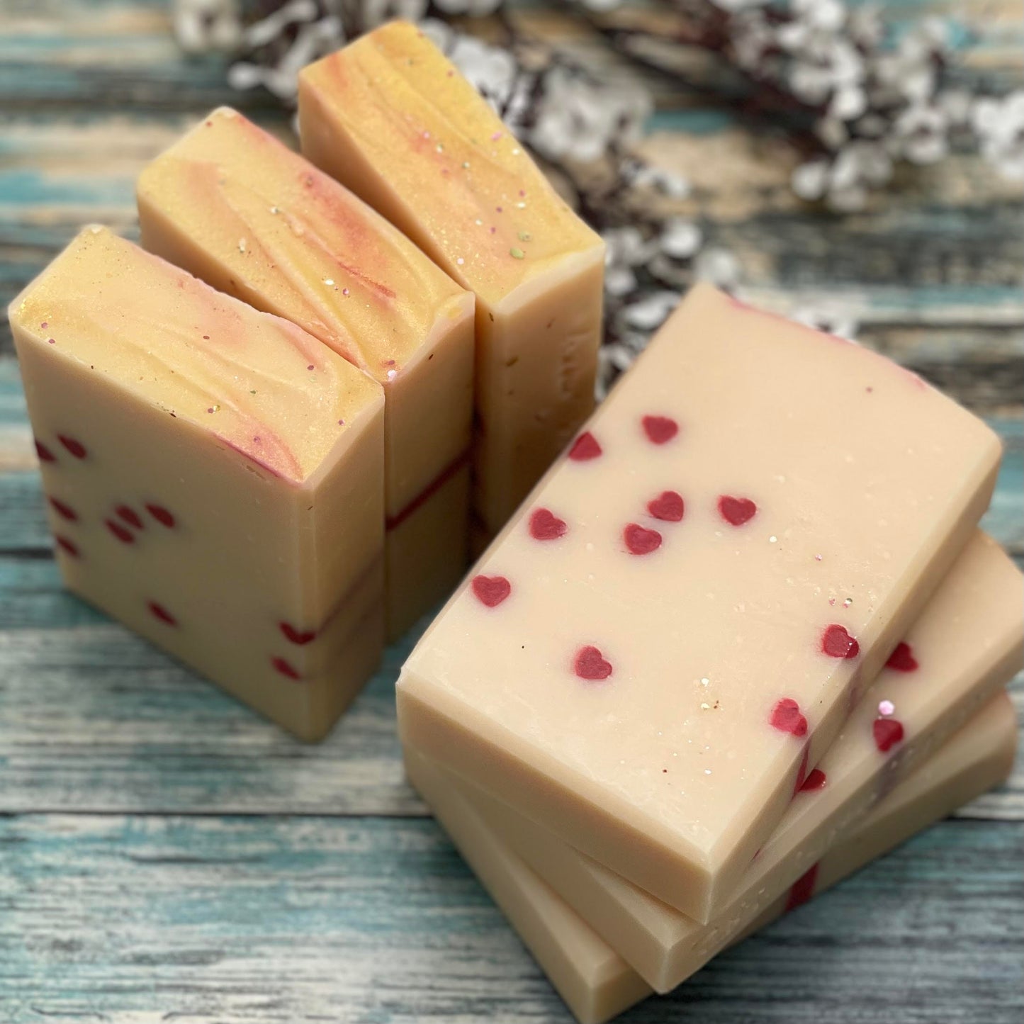 Sweetheart Soap | Handmade Fancy Artisan Bar with Coconut Milk & Shea Butter | Pink Grapefruit Scent | Valentine's or Galentine's Gift