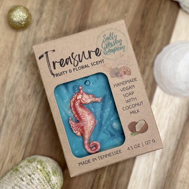 treasure fancy artisan soap with seahorse