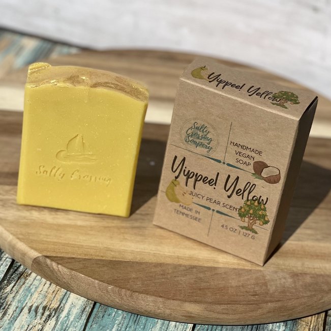 yippee yellow coconut milk artisan soap and box