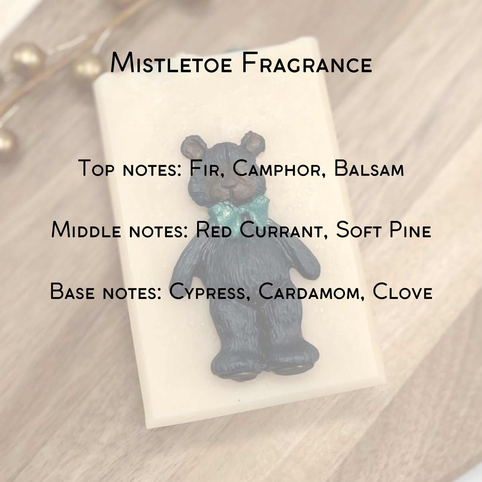 graphic for fragrance notes. top notes fir, camphor, balsam. middle notes red currant, soft pine. base notes cypress, cardamom, clove.