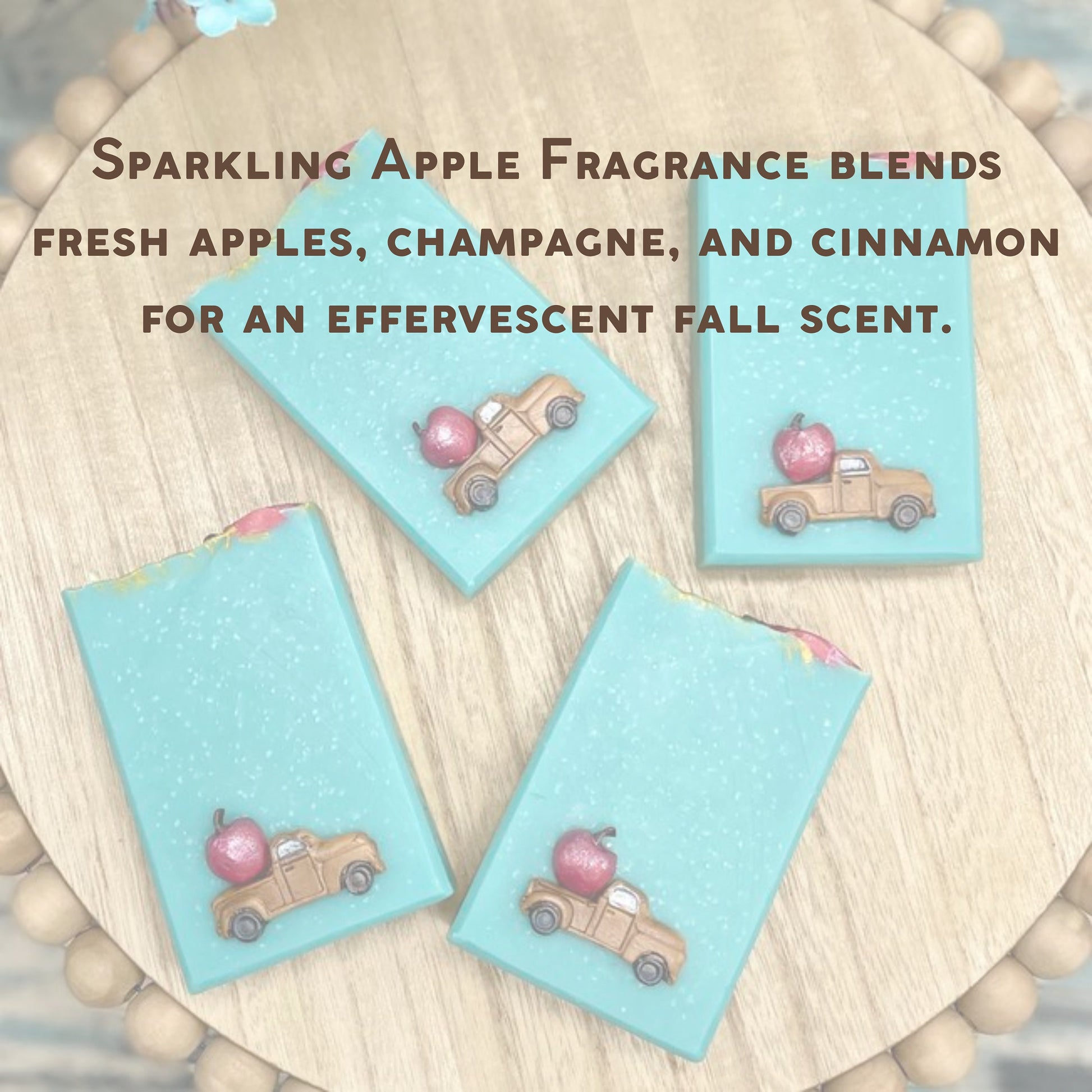 graphic. sparkling apple fragrance blends fresh apples, champagne, and cinnamon for an effervescent fall scent.