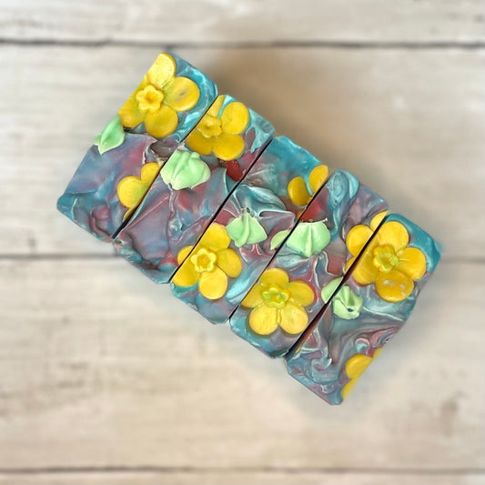 Fancy soap tops with molded watermelon blossom flowers